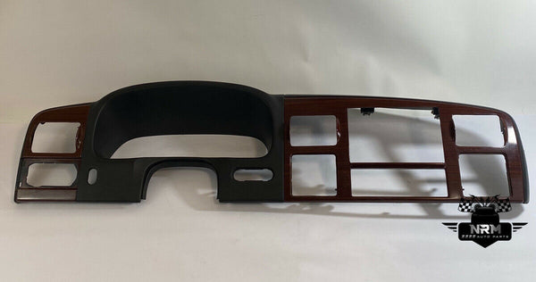 05 06 07 Ford F-250 F-350 Lariat Center Radio Bezel Dash Woodgrain Trim Black *