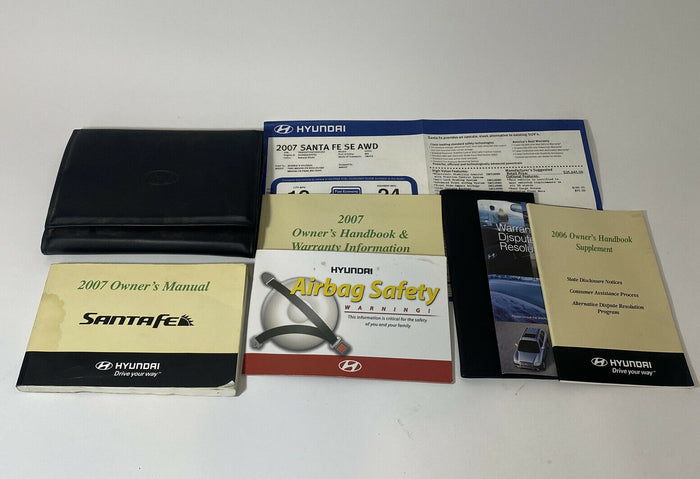 2007 Hyundai Santa Fe Owners Manual w/ Case User Guide