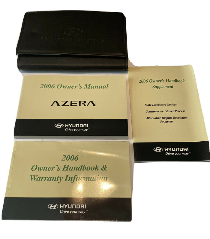 2006 Hyundai Azera Owners Manual w/ Case User Guide