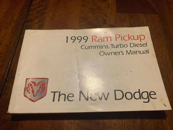 1999 Dodge Ram Truck Diesel Turbo Cummins User Guide Owner's Manual 2500 3500