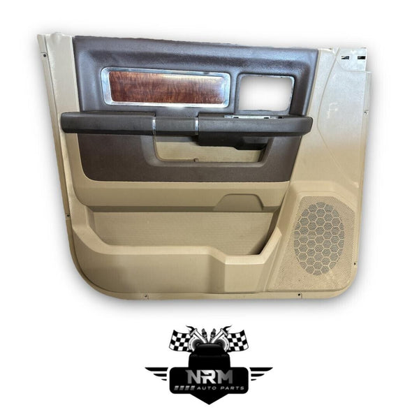 2009-2012 Dodge Ram 1500 2500 3500 Front Left LH Door Panel Tan Brown/Woodgrain