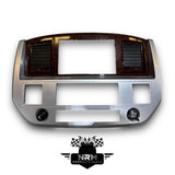 2006 2007 2008 Dodge Ram 1500 2500 3500 Navigation Center Dash Radio Bezel Silver/Woodgrain 5JZ131Z2AD