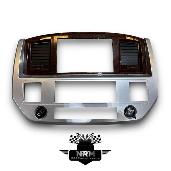 2006-2008 Dodge Ram 1500 Center Dash Radio Bezel Silver/Woodgrain 5JZ131Z2AD