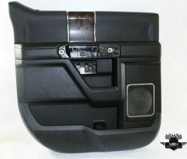 17 18 19 Ford F-150 Limited Rear Left Door Trim Panel Scuffs Wood Grain Black