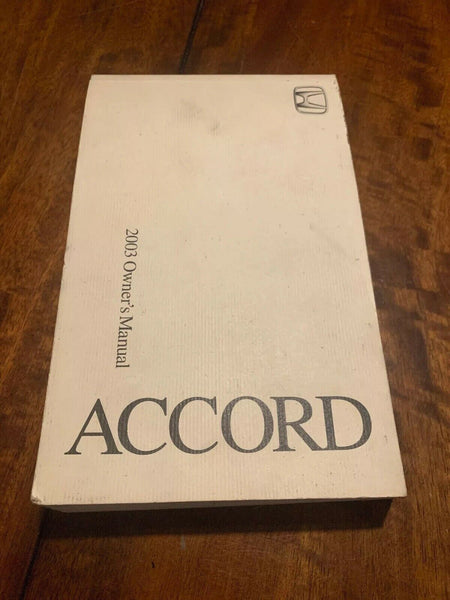 2003 Honda Accord User Guide Owner's Manual