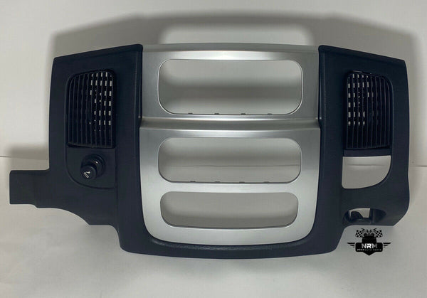 02 03 04 05 Dodge Ram 1500 2500 3500 Front Dash Radio Bezel Black Silver Trim